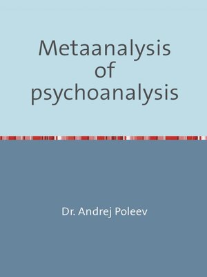 cover image of Metaanalysis of psychoanalysis